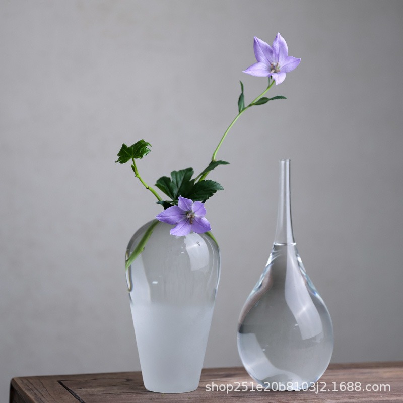 玻璃花瓶透明插花水养水摆件客厅中式植物净瓶桌面器皿瓶鲜花培梅