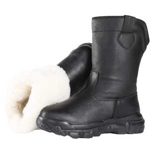 雪地靴男冬季蒙古真皮骑马靴男东北加厚防水防滑皮毛一体羊毛棉靴