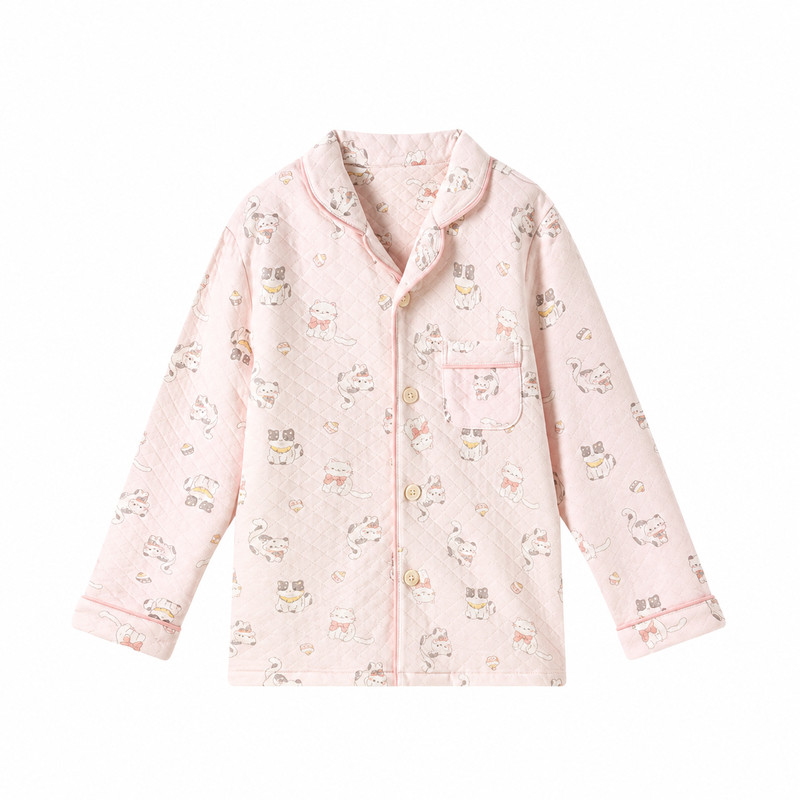 纳柚儿童冬季加厚家居服套装女童