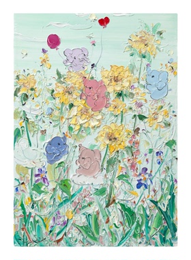付毅兵象栖花野限量收藏版画