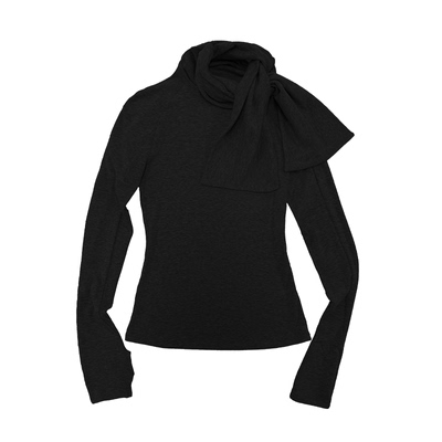 JCAESAR WOMEN 围巾打底衫半指长袖 优可丝棉 领口系带卫衣 多色