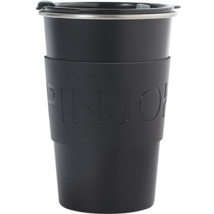 冰美式咖啡杯不锈钢水杯便携拿铁吸管杯精致男女生高级感轻奢杯子