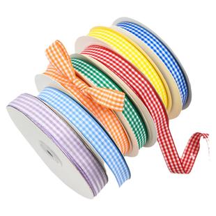 生日蛋糕装饰红色彩带花束礼品盒打包格子丝带绑带蝴蝶结包装缎带