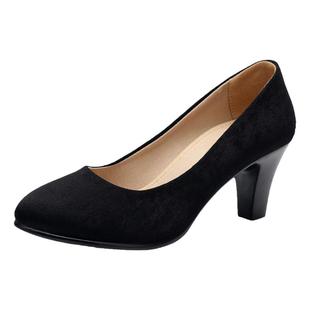 老北京布鞋女款高跟鞋百搭走秀鞋透气适妈妈鞋酒店工作鞋女工装鞋