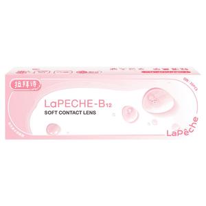 【自营】拉拜诗lapeche小粉片日抛女水信玄饼B12隐形近视眼镜30片