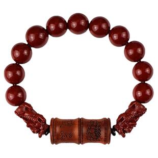 地藏菩萨紫金朱砂双貔貅手串男女款本命年转运珠佛珠提升运气手链