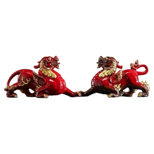 陶瓷貔貅摆件一对招财镇宅守财家用客厅玄关酒柜办公室桌面装饰品