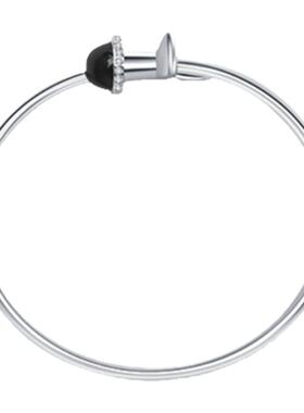 黑鱼岛图钉玛瑙弹力开口手镯