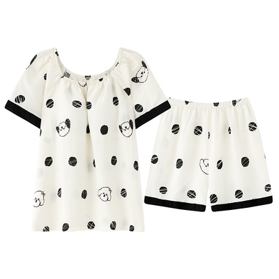 短袖云朵大码睡衣套装女士可爱