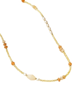 卡洛美橙梦涟漪项链女夏季新款多巴胺彩色串珠锁骨链小众气质颈链