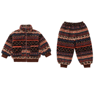 女童冬装套装加绒加厚儿童冬季一套过冬宝宝保暖棉衣2025新款洋气