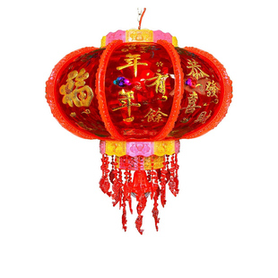 2026新款led七彩旋转彩灯大红灯笼大门口一对走马灯结婚春节新年