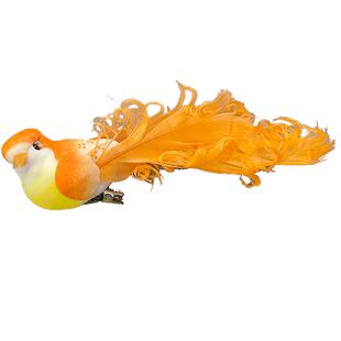 仿真趣味长尾巴卷毛小鸟彩色气质可爱儿童复古个性发夹鸭嘴夹顶夹