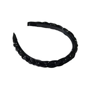 缎面闪钻麻花发箍女带齿防滑压碎发卡简约气质发捆洗脸头箍发饰品