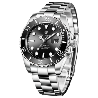 伯佳尼绿水鬼精钢防水日历男表