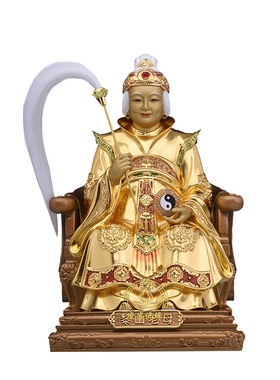黄铜黎山老母神像中式家居摆件
