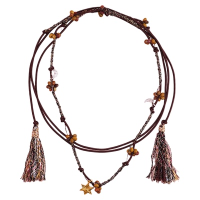 Espiegle【新品】三文鱼与白天的眼睛系列flori流苏编织超长项链