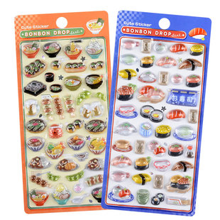 日系美食寿司拉面立体3D浮雕贴纸手机壳DIY装饰水晶贴画儿童女孩