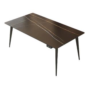 帕沙曼办公桌子岩板餐桌石墨烯加热暖菜家用极简轻奢长方形饭桌椅