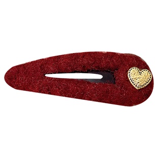 秋冬新款复古金色爱心毛绒侧边夹女新年氛围感前额刘海bb夹发饰