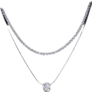 设计感双层叠戴满天星小蛮腰项链女新款高级感气质锁骨链毛衣配饰