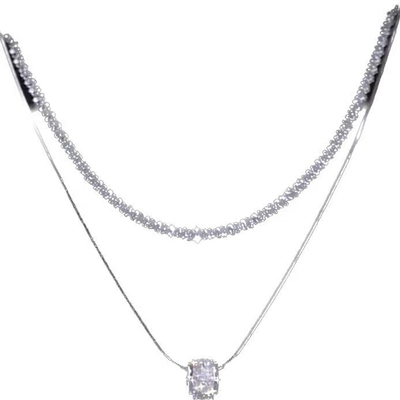 双层叠戴满天星小蛮腰项链女