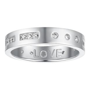 自营Apm Monaco女士戒指银色闪亮摩斯密码纯银百搭时尚新年礼物