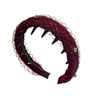 红色丝绒发箍女款网红2025新款高颅顶发带洗脸头箍压发卡发捆头饰