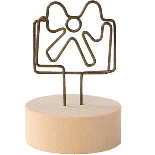 简约复古可爱金属便签夹照片夹子留言夹立式桌面小夹子相片夹摆件