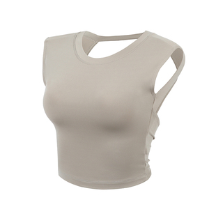 annerun运动内衣女防震防下垂夏季薄款瑜伽短袖上衣健身t恤背心潮