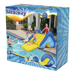 Bestway52453 单人高速赛道儿童轨道水上滑滑梯游泳水池喷水滑梯