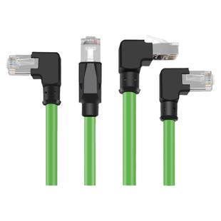 绿色超六6类弯头工业网线Profinet高柔拖链千兆弯头网线cat6A