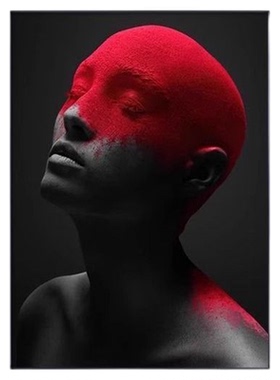 高级感小众艺术挂画红黑色壁画