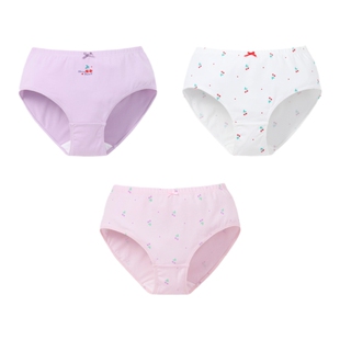 【商场同款】安奈儿童装女童内裤三角裤三件装秋抗菌弹力底裤