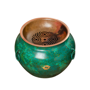 中式复古纯铜建水带盖紫铜大容量茶渣缸茶桌废水缸垃圾桶茶洗水盂