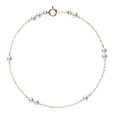 日潮跑腿Mikimoto御木本女士手镯18K黄金珍珠基础百搭气质手链