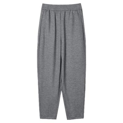 松紧腰九分裤绵羊毛休闲裤