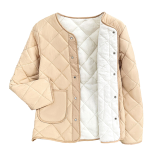 冬季内胆棉衣女短款加绒内搭羽绒棉服贴身内穿小棉袄妈妈圆领外套