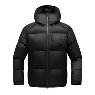 安德玛UA官方700蓬高领连帽羽绒服女冬防泼水防风休闲保暖外套男