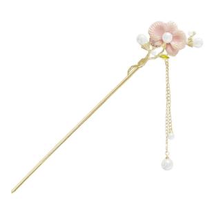 新中式花朵发簪珍珠款流苏国风气质发钗精致高级感古风簪子发饰女