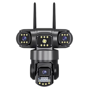 V380pro真三目画面监控器摄像头wifi手机远程高清智能家用4g室外