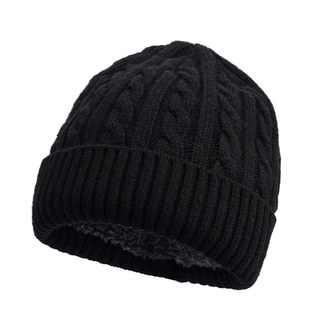 羊毛混纺毛线帽子男士冬季加绒套头帽男大头围冬天保暖防寒包头帽