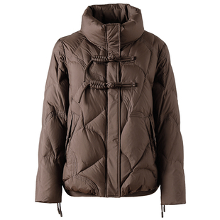 OSA欧莎红色新中式盘扣羽绒服轻薄鸭绒短外套女秋冬季2024年新款