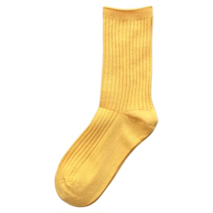 鹿人袜子儿童纯色精梳棉百棉中筒条纹百搭无骨学生抗菌防臭袜2310