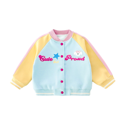 巨好看女童棒球服外套春秋款洋气
