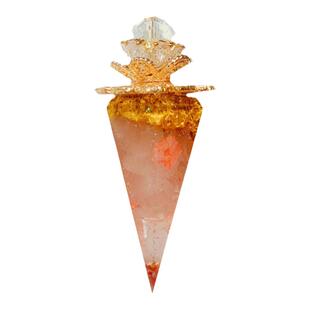 灵摆天然粉水晶金属树脂招桃H魅力吊坠项链srt饰品磁场超闪锆石女