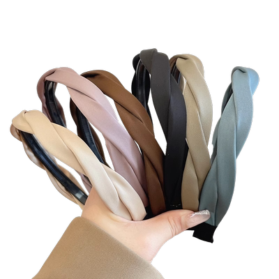 简约百搭丝绸麻花发箍