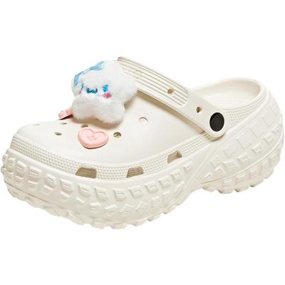 百思图2025夏季新款舒适休闲云朵洞洞鞋厚底包头女凉鞋X0007BH5