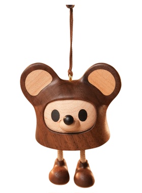 原创设计实木十二生肖老鼠可爱治愈礼品原上城办公室创意桌面摆件