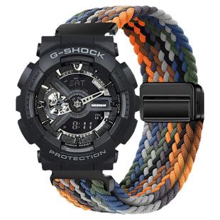 适用G-SHOCK卡西欧GA2100编织手表带GA120磁吸ga110替换透气腕带